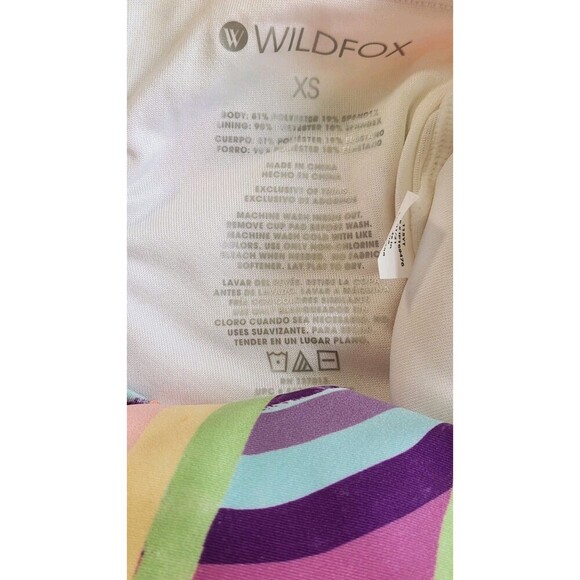 Wildfox Longline Soleil Sport Bra NWT XS Rainbow Stripes Racerback Gym Workout - Picture 5 of 7